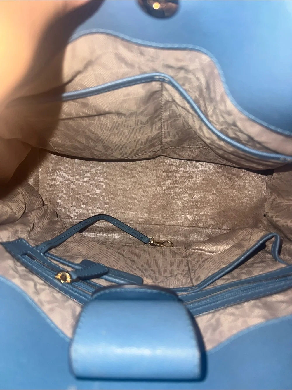 Michael Kors Blue Saffiano Leather Tote